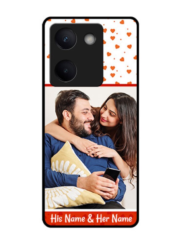 Custom Vivo Y200 Pro 5G Custom Glass Phone Case - Orange Love Symbol Design