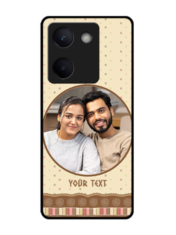 Custom Vivo Y200 Pro 5G Custom Glass Phone Case - Brown Dotted Mobile Case Design