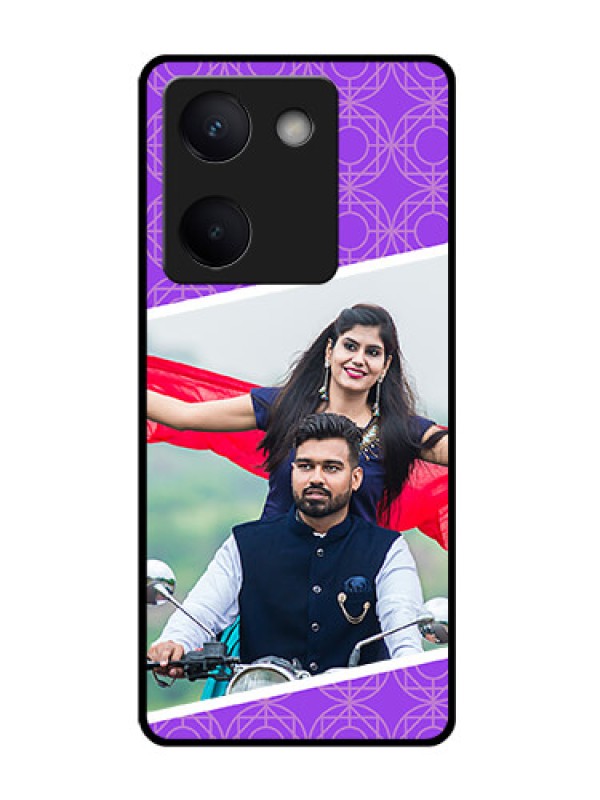 Custom Vivo Y200 Pro 5G Custom Glass Phone Case - Violet Color Pattern Design