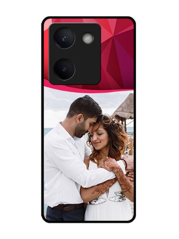 Custom Vivo Y200 Pro 5G Custom Glass Phone Case - Red Abstract Design