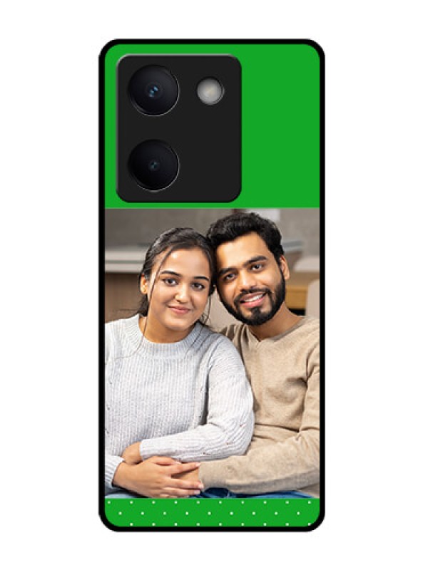 Custom Vivo Y200 Pro 5G Custom Glass Phone Case - Green Pattern Design