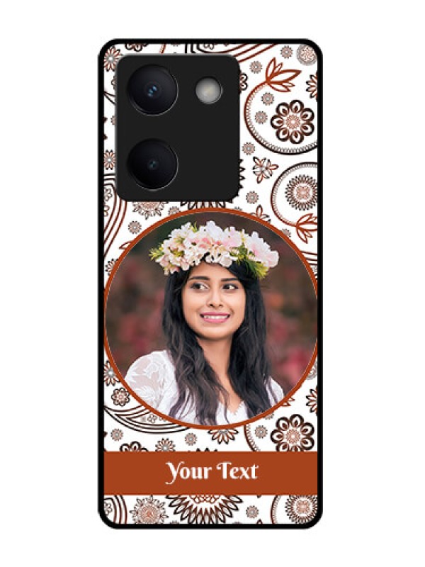 Custom Vivo Y200 Pro 5G Custom Glass Phone Case - Abstract Flower Design