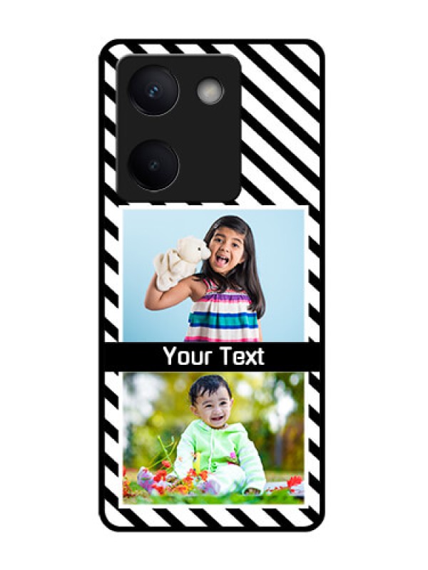 Custom Vivo Y200 Pro 5G Custom Glass Phone Case - Black And White Stripes Design