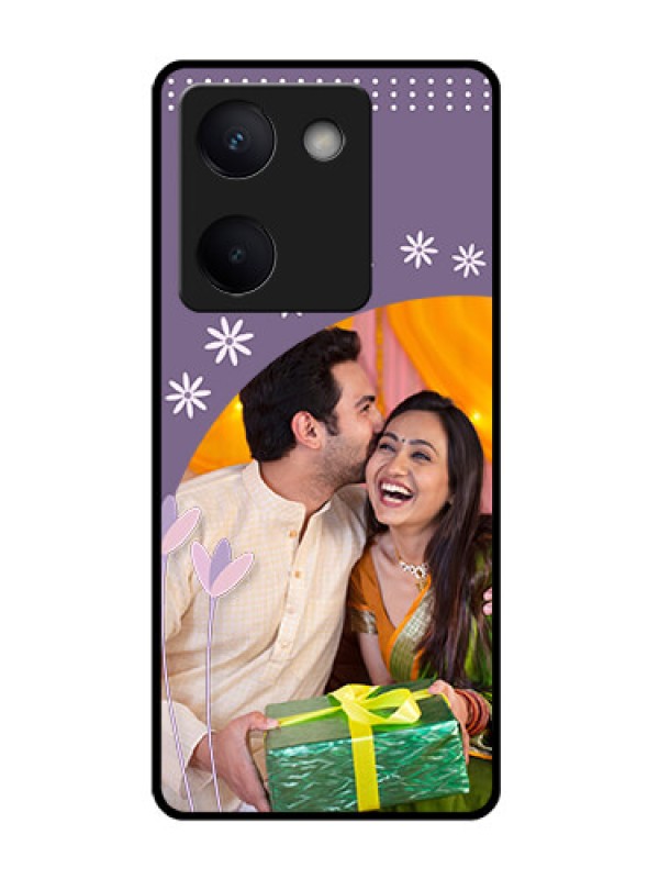 Custom Vivo Y200 Pro 5G Custom Glass Phone Case - Lavender Flowers Design