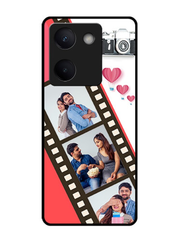 Custom Vivo Y200 Pro 5G Custom Glass Phone Case - 3 Image Holder With Film Reel