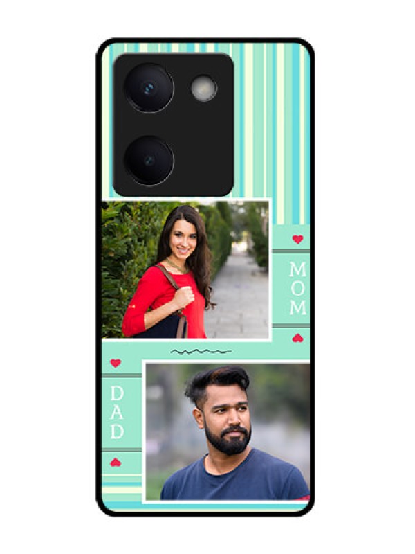 Custom Vivo Y200 Pro 5G Custom Glass Phone Case - Mom & Dad Pic Design