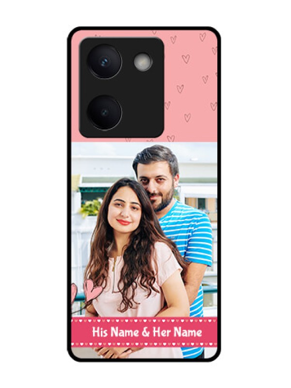 Custom Vivo Y200 Pro 5G Custom Glass Phone Case - Love Design Peach Color