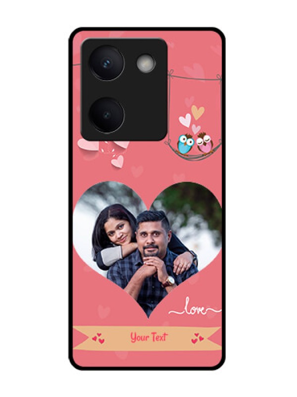 Custom Vivo Y200 Pro 5G Custom Glass Phone Case - Peach Color Love Design