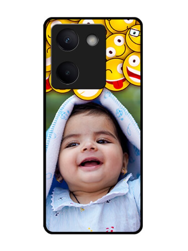 Custom Vivo Y200 Pro 5G Custom Glass Phone Case - With Smiley Emoji Design