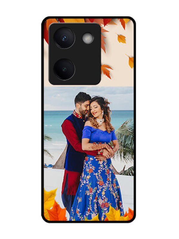 Custom Vivo Y200 Pro 5G Custom Glass Phone Case - Autumn Maple Leaves Design