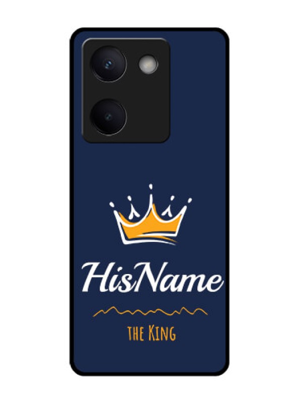 Custom Vivo Y200 Pro 5G Custom Glass Phone Case - King With Name Design
