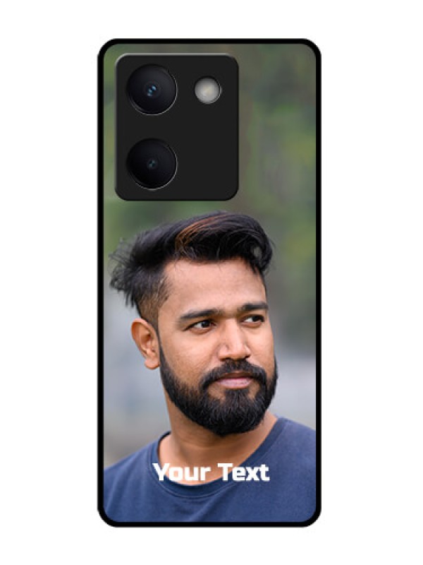 Custom Vivo Y200 Pro 5G Custom Glass Phone Case - Photo With Text Design