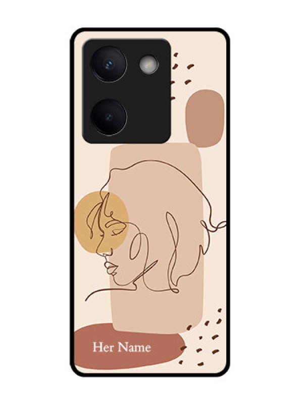 Custom Vivo Y200 Pro 5G Custom Glass Phone Case - Calm Woman Line Art Design