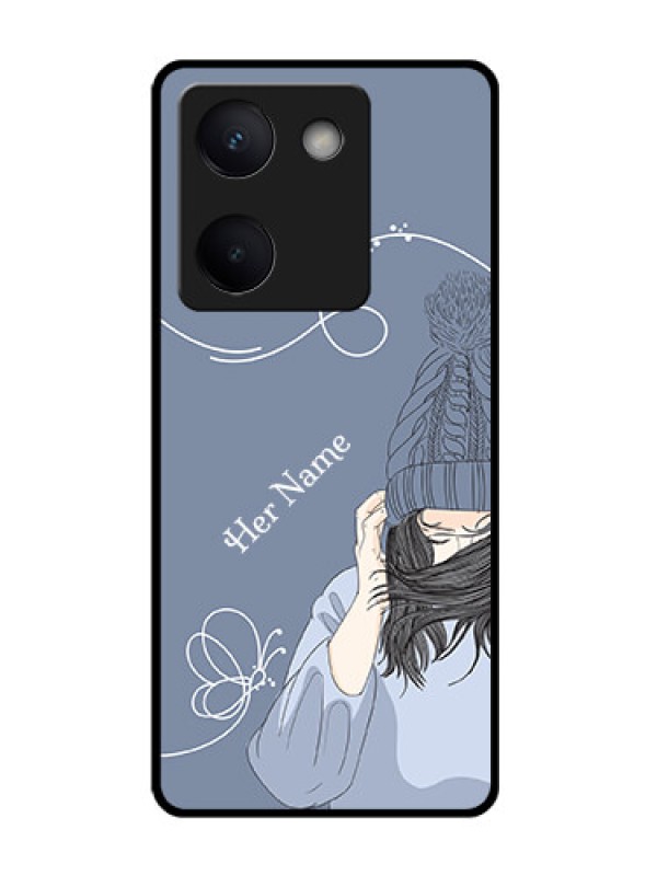 Custom Vivo Y200 Pro 5G Custom Glass Phone Case - Girl In Winter Outfit Design