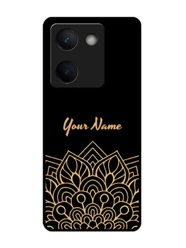 Custom Vivo Y200 Pro 5G Custom Glass Phone Case - Golden Mandala Design