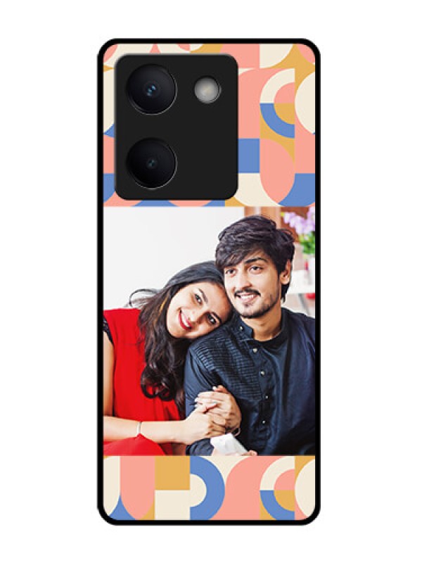 Custom Vivo Y200 Pro 5G Custom Glass Phone Case - Semi - Circle Maze Pattern Design