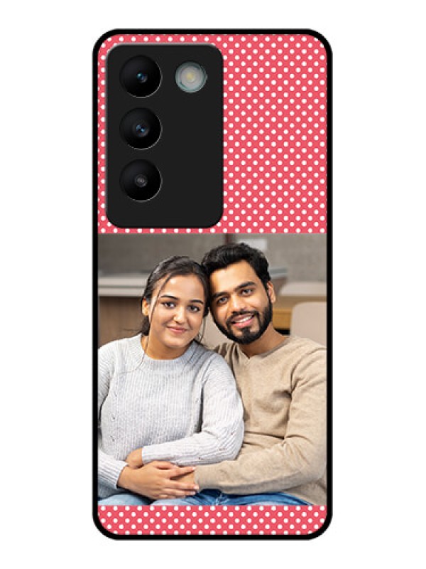 Custom Vivo Y200E 5G Custom Glass Phone CaseWhite Dotted Design