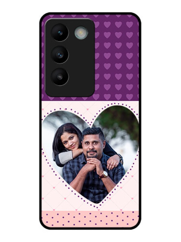 Custom Vivo Y200E 5G Custom Glass Phone CaseViolet Love Dots Design