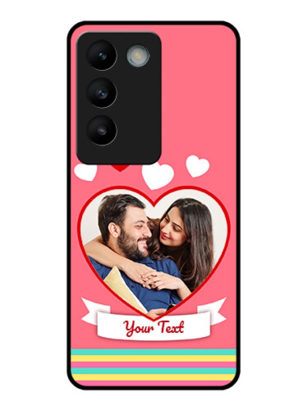 Custom Vivo Y200E 5G Custom Glass Phone CaseLove Shapes Doodle Design