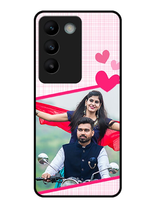 Custom Vivo Y200E 5G Custom Glass Phone CaseLove Shape Heart Design