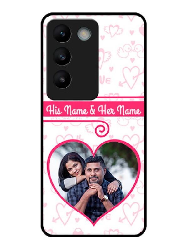 Custom Vivo Y200E 5G Custom Glass Phone CaseHeart Shape Love Design