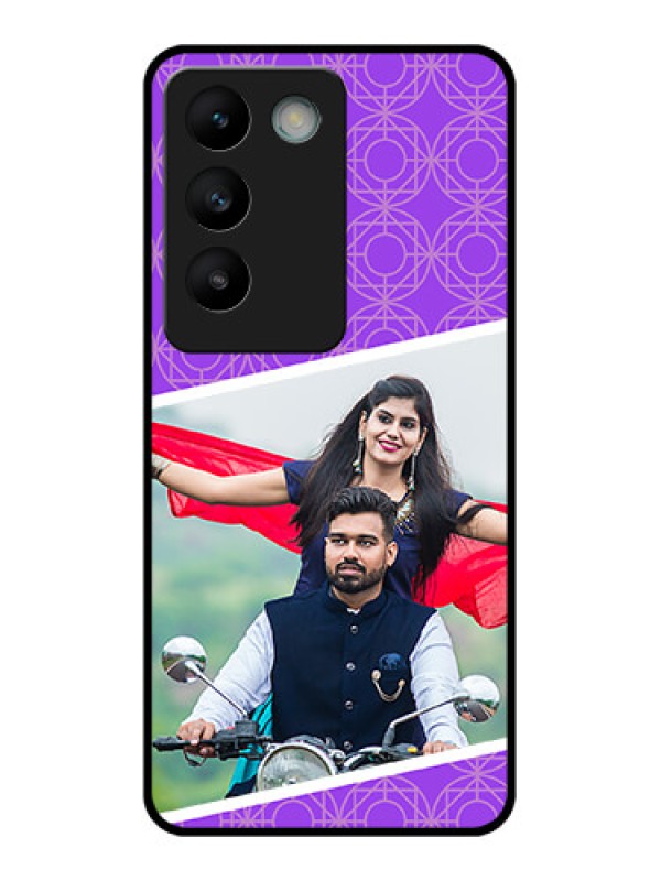 Custom Vivo Y200E 5G Custom Glass Phone CaseViolet Color Pattern Design