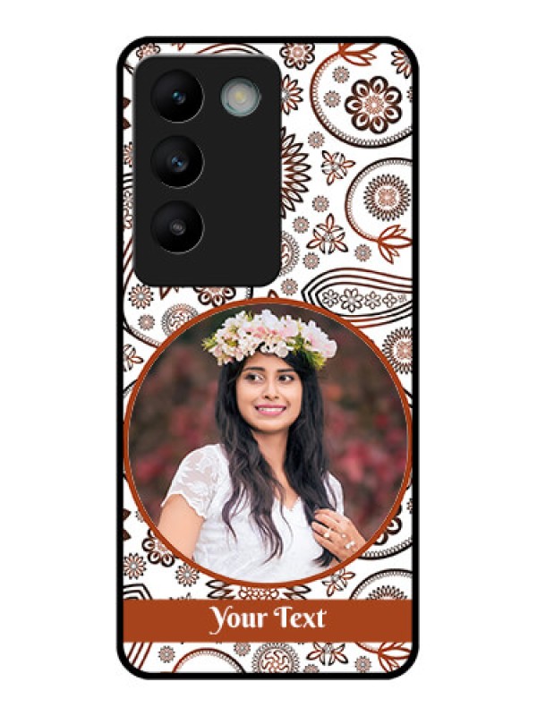 Custom Vivo Y200E 5G Custom Glass Phone CaseAbstract Flower Design
