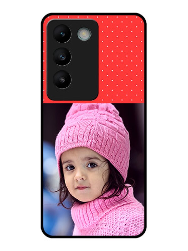 Custom Vivo Y200E 5G Custom Glass Phone CaseRed Pattern Design