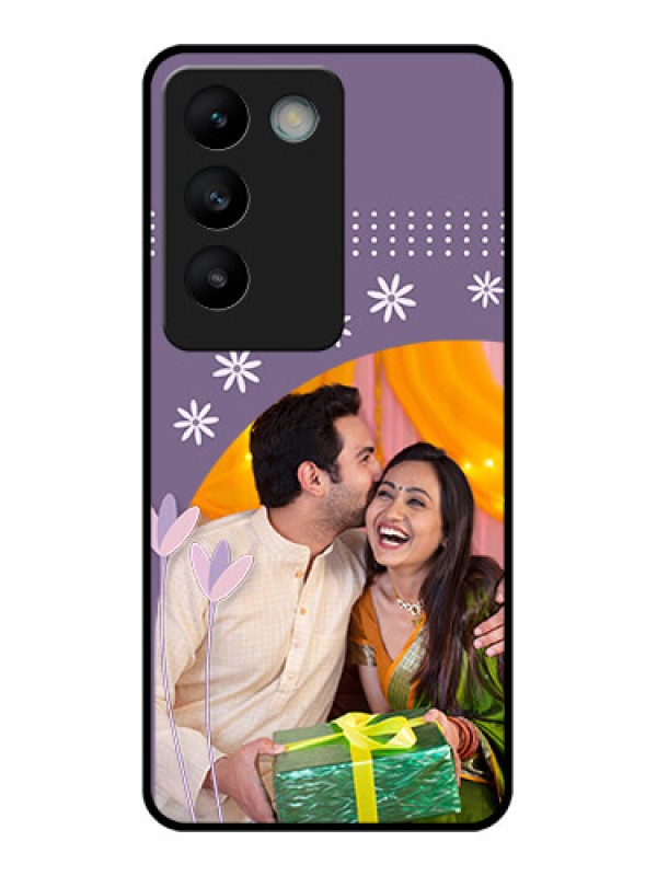 Custom Vivo Y200E 5G Custom Glass Phone CaseLavender Flowers Design