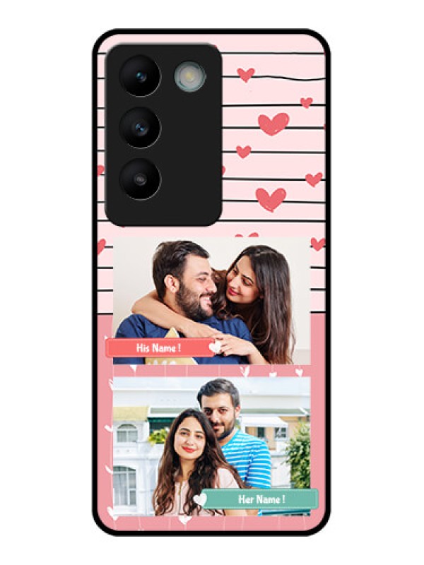 Custom Vivo Y200E 5G Custom Glass Phone CasePhoto With Heart Design