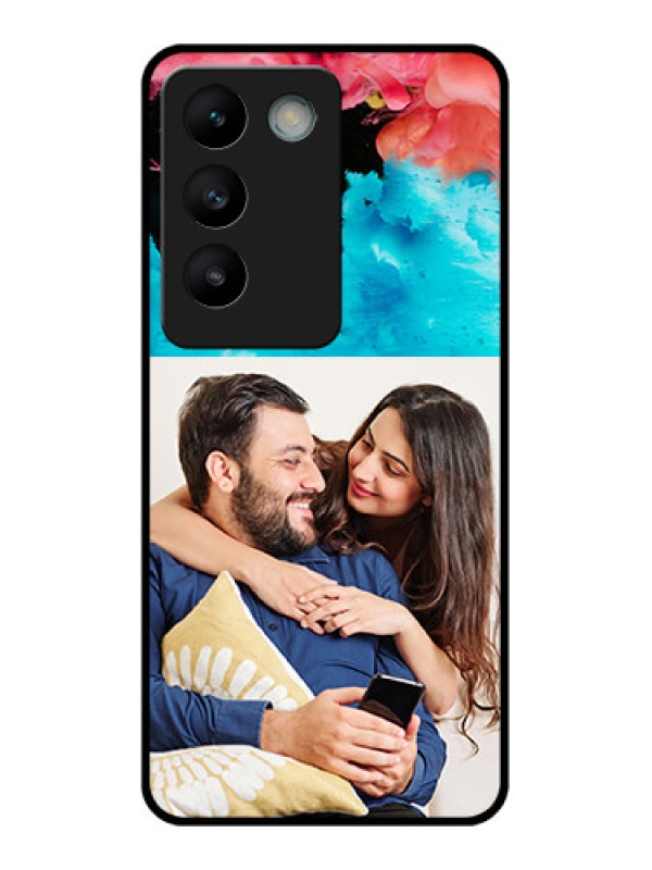 Custom Vivo Y200E 5G Custom Glass Phone CaseQuote With Acrylic Painting Design