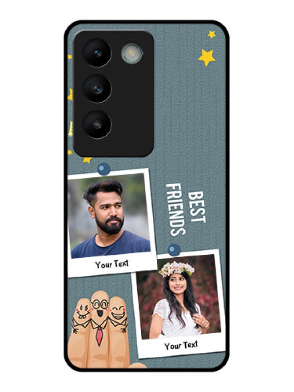 Custom Vivo Y200E 5G Custom Glass Phone CaseSticky Frames And Friendship Design