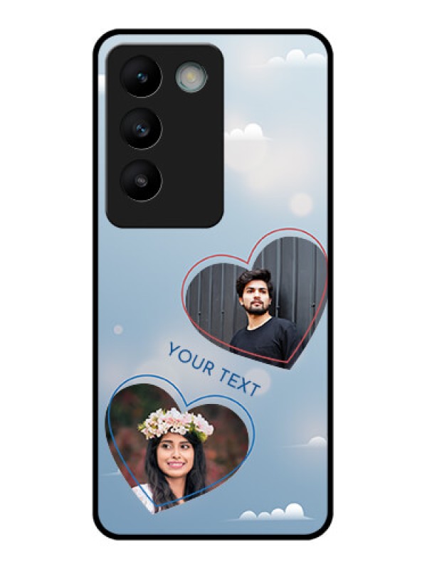 Custom Vivo Y200E 5G Custom Glass Phone CaseBlue Color Couple Design