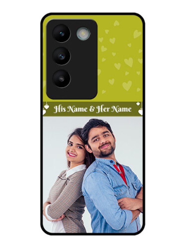 Custom Vivo Y200E 5G Custom Glass Phone CaseYou and Me Heart Design