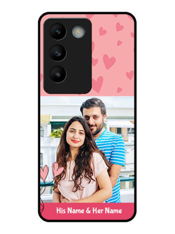 Custom Vivo Y200E 5G Custom Glass Phone CaseLove Design Peach Color