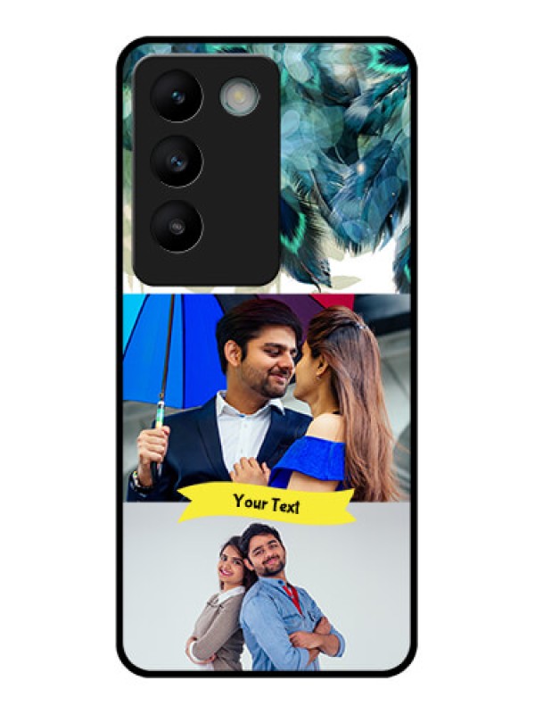 Custom Vivo Y200E 5G Custom Glass Phone CaseImage With Boho Peacock Feather Design