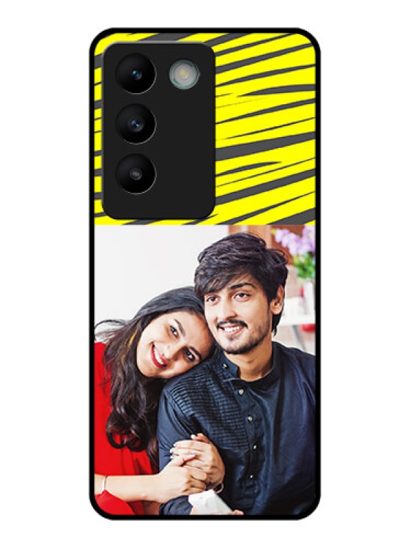Custom Vivo Y200E 5G Custom Glass Phone CaseYellow Abstract Design