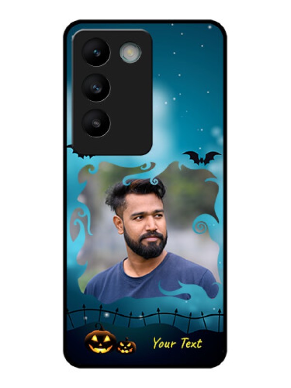 Custom Vivo Y200E 5G Custom Glass Phone CaseHalloween Frame Design
