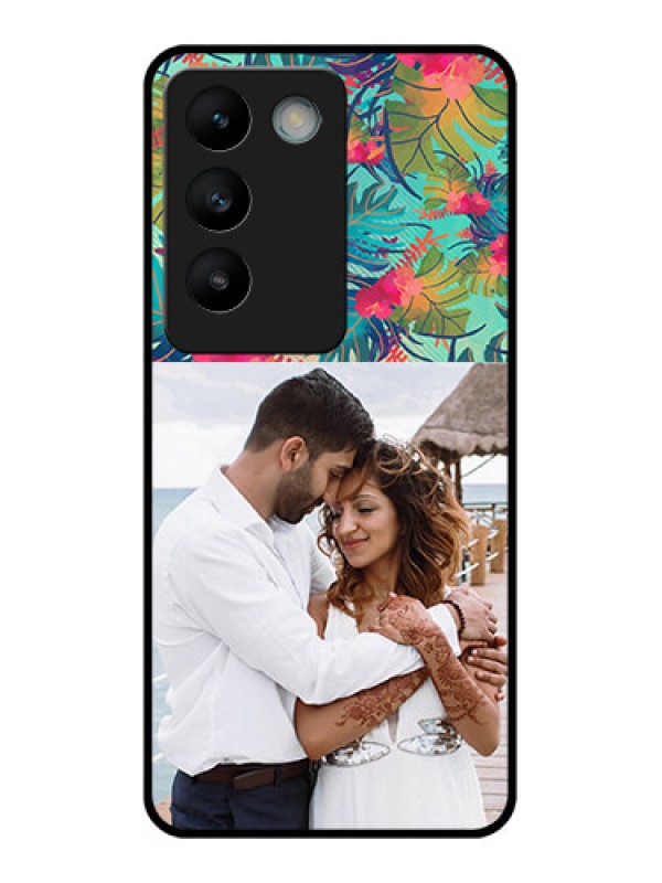 Custom Vivo Y200E 5G Custom Glass Phone CaseWatercolor Floral Design