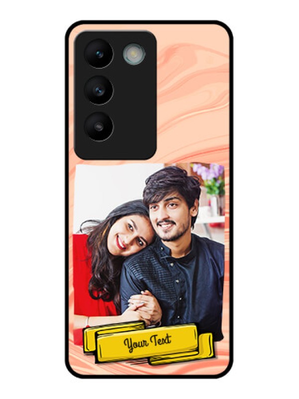 Custom Vivo Y200E 5G Custom Glass Phone CaseMarble Texture Design
