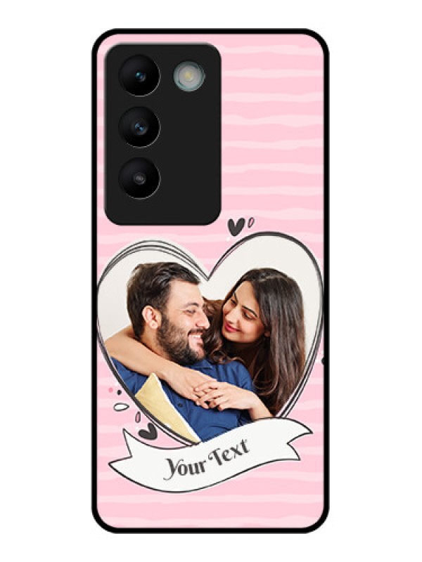 Custom Vivo Y200E 5G Custom Glass Phone CaseVintage Heart Design