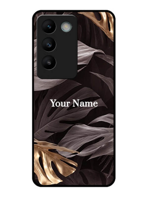 Custom Vivo Y200E 5G Custom Glass Phone CaseWild Leaves Digital Paint Design
