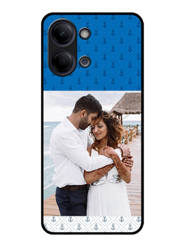 Custom Vivo Y21 5G Custom Glass Phone Case - Blue Anchors Design