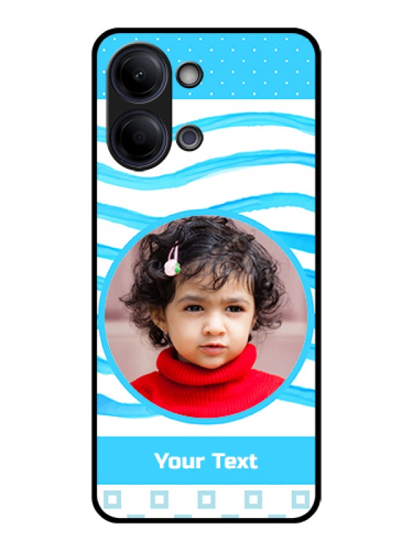 Custom Vivo Y21 5G Custom Glass Phone Case - Simple Blue Case Design