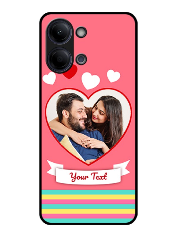 Custom Vivo Y21 5G Custom Glass Phone Case - Love Shapes Doodle Design
