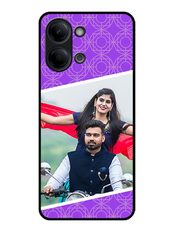 Custom Vivo Y21 5G Custom Glass Phone Case - Violet Color Pattern Design