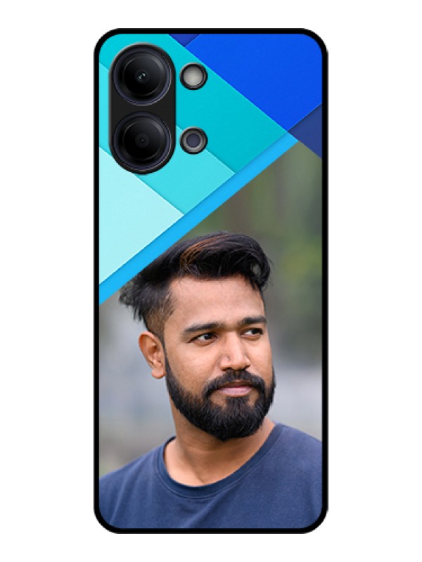 Custom Vivo Y21 5G Custom Glass Phone Case - Blue Pattern Design