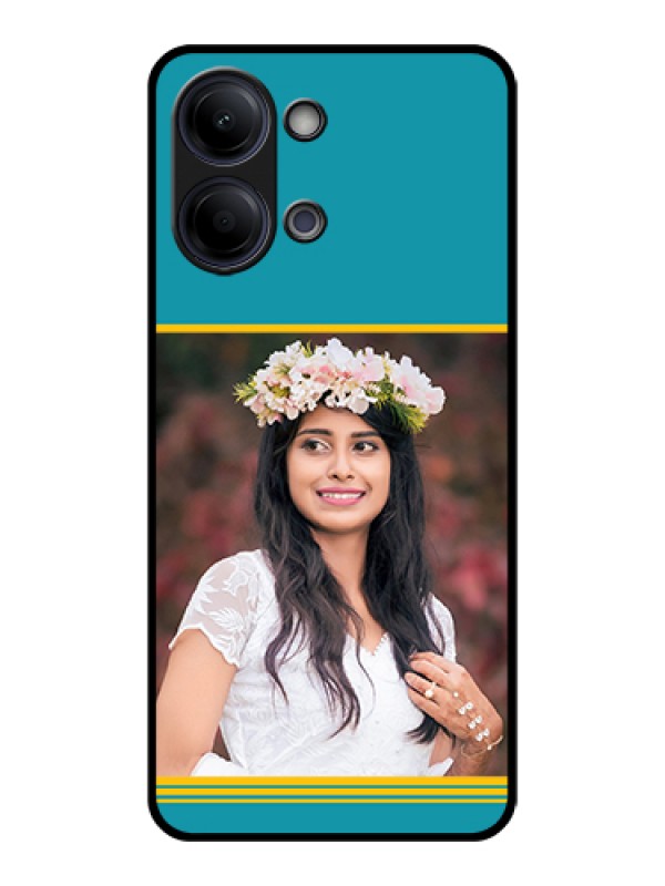 Custom Vivo Y21 5G Custom Glass Phone Case - Yellow & Blue Design