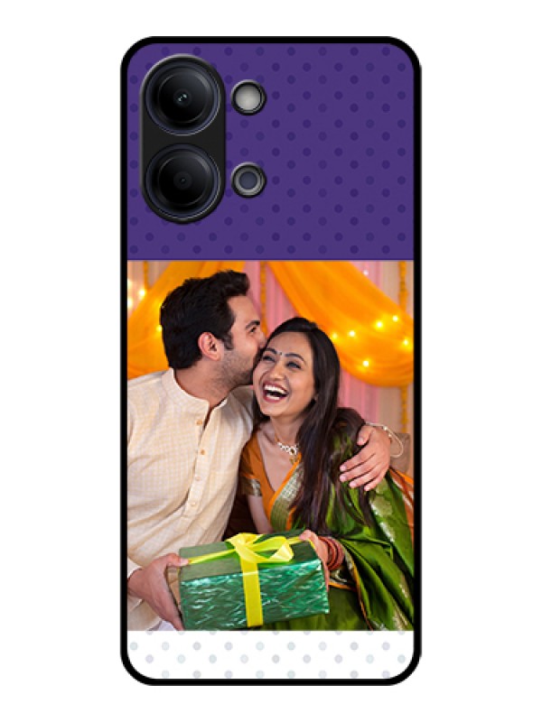 Custom Vivo Y21 5G Custom Glass Phone Case - Violet Colored Pattern Design