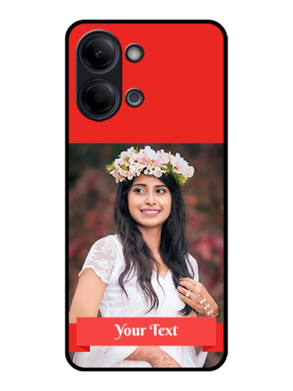 Custom Vivo Y21 5G Custom Glass Phone Case - Simple Red Color Design